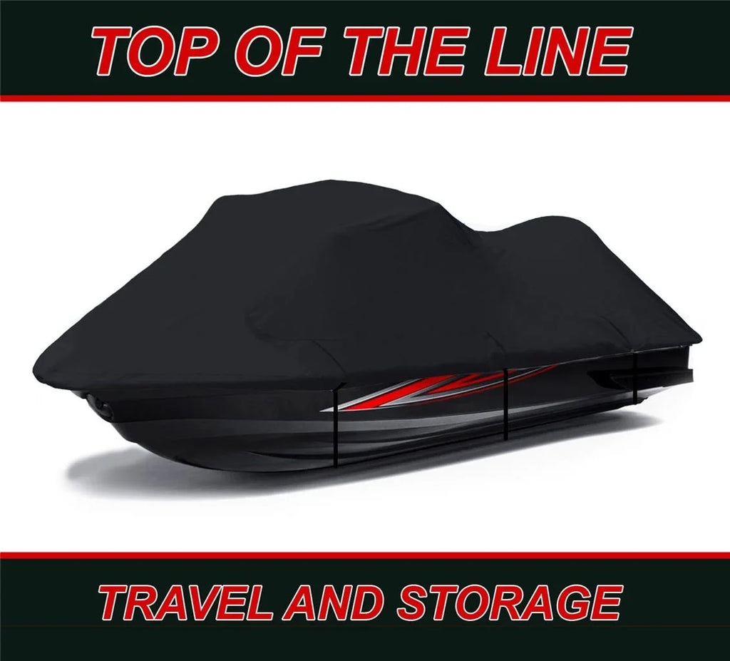 1997 Compatible 600 Cover 648 111" BLACK Seater Cover Cat Tiger JetSki 2 Shark Carlo Jet 1996 for Ski DENIER Monte Arctic