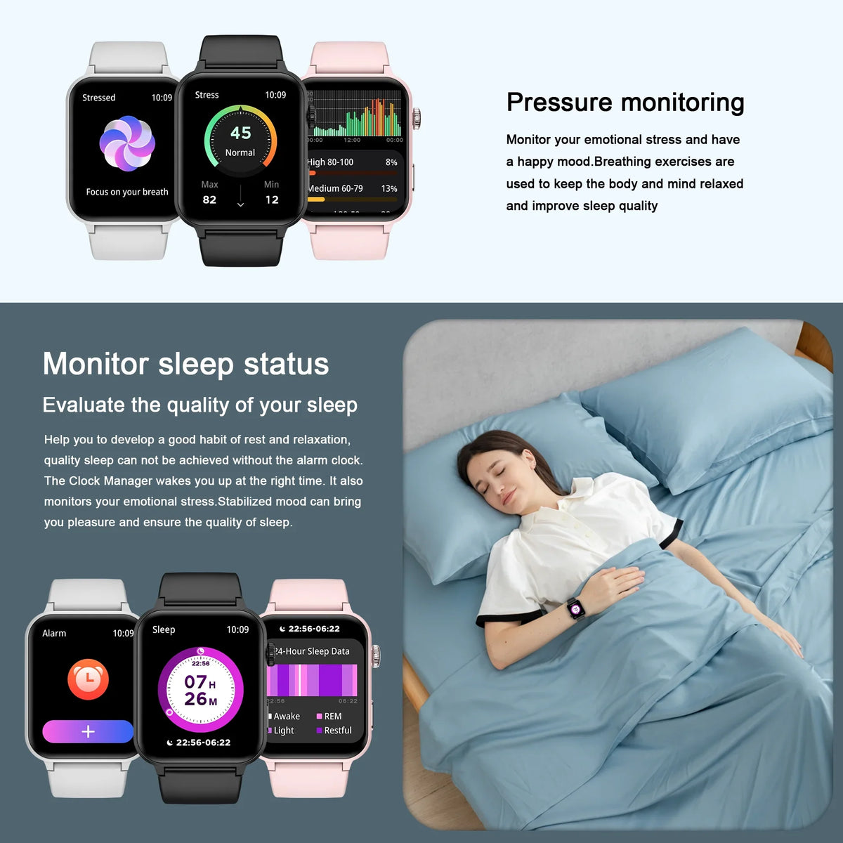 Modes 100+ iOS, for Fitness Sports Women with Smart Assistant, Android for Liquidproof, Call/Voice 1.83" and Watch Black Bluetooth Watch