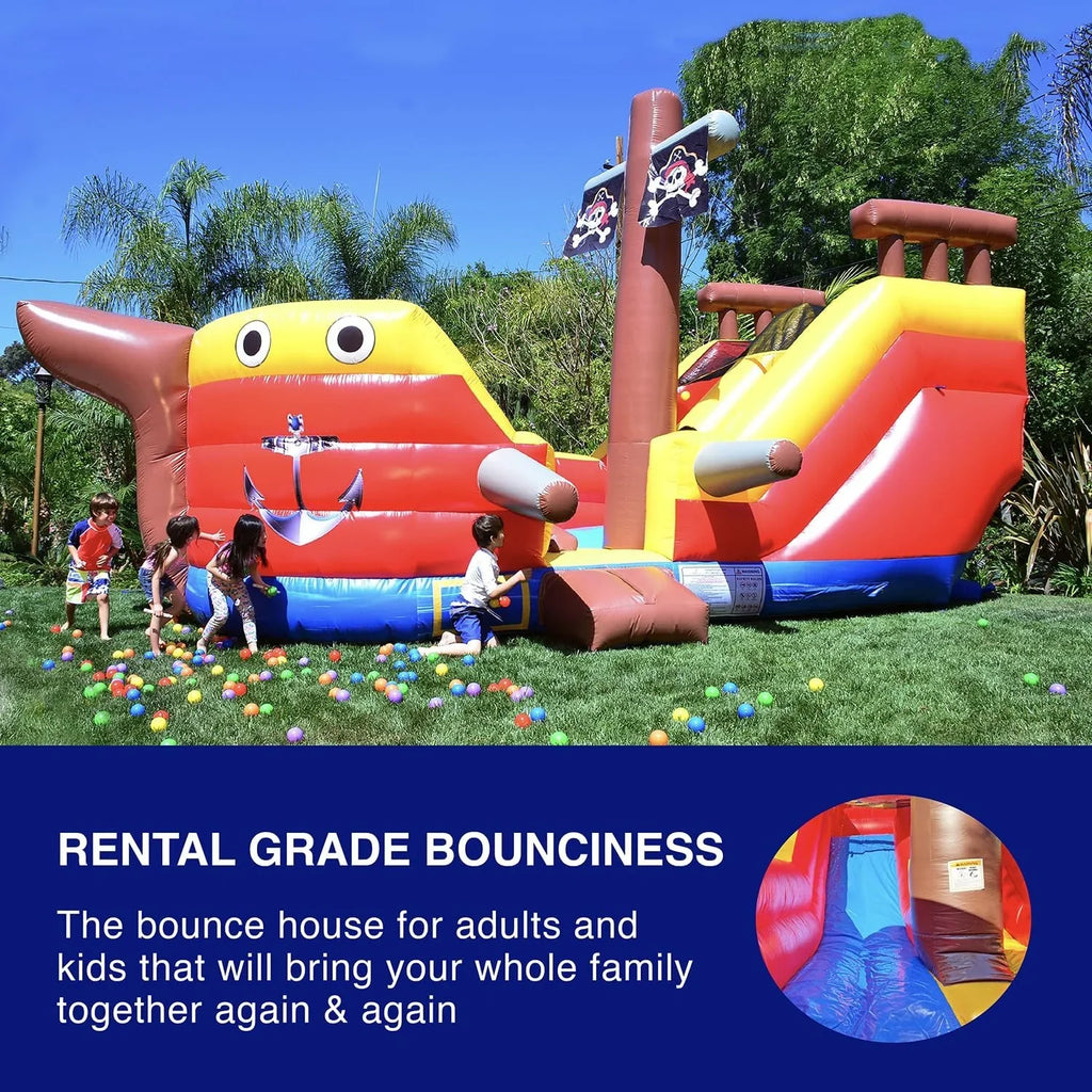 and Grade Kids Adults Slide (with Commercial Blower) for Liquid House JumpOrange Pirate Bounce Ship