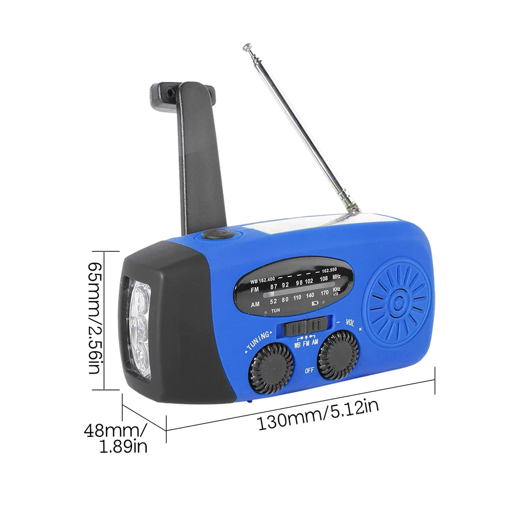 Operated Power Solar Crank Reading & Lamp & Battery / AM with Solar Charging Hand Portable fo Emergency Weather Rechargeable Flashlight Hand Crank LED / Emergency Bank NOAA Cell Weather