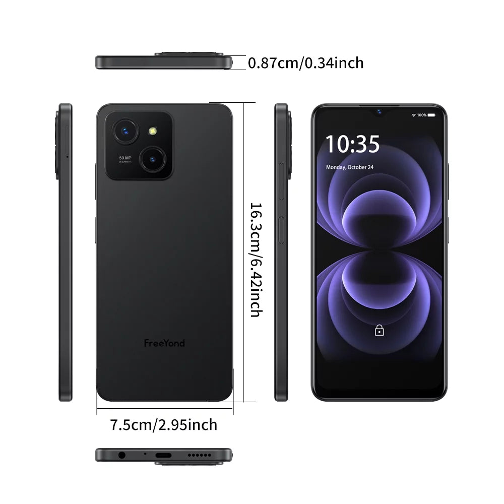 4G Up 6.6'' 16GB RAM FreeYond To SIM, Phones, 3-Card Unlocked And Mobile 5000mAh, & 256GB M5A Slots, Extended 2TB Phone, SIM-Free Android Unlocked ROM Smart 13 Phones RAM 8GB & ROM Dual