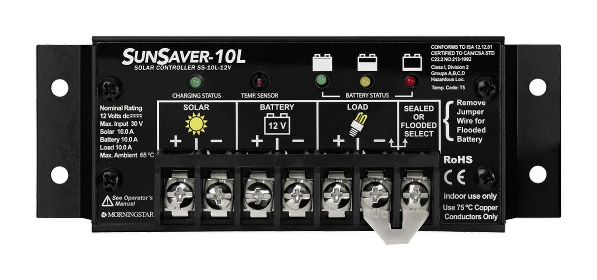 Morningstar PWM SS-10L-12V 12Vdc SunSaver 10A Charge Controller