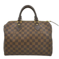 LOUIS Satchel VUITTON Bag Damier Ebene 25 Speedy Brown Used