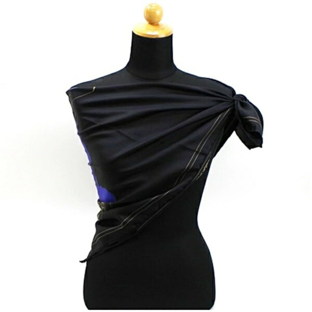 Women's Pre-Owned Black Muffler Louis Scarf Silk Vuitton (Good)
