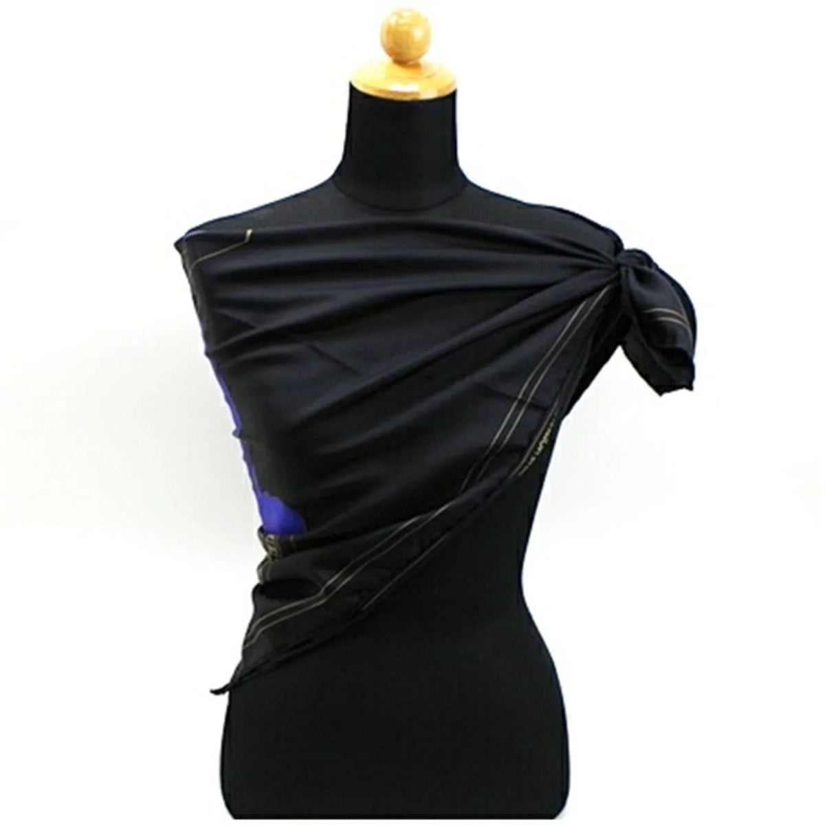Women's Pre-Owned Black Muffler Louis Scarf Silk Vuitton (Good)