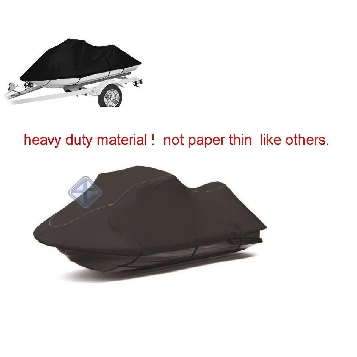 P3 Grade Black Duty Seadoo Yamaha EX Spark Heavy Fits STX Kawasaki Cover Jetski