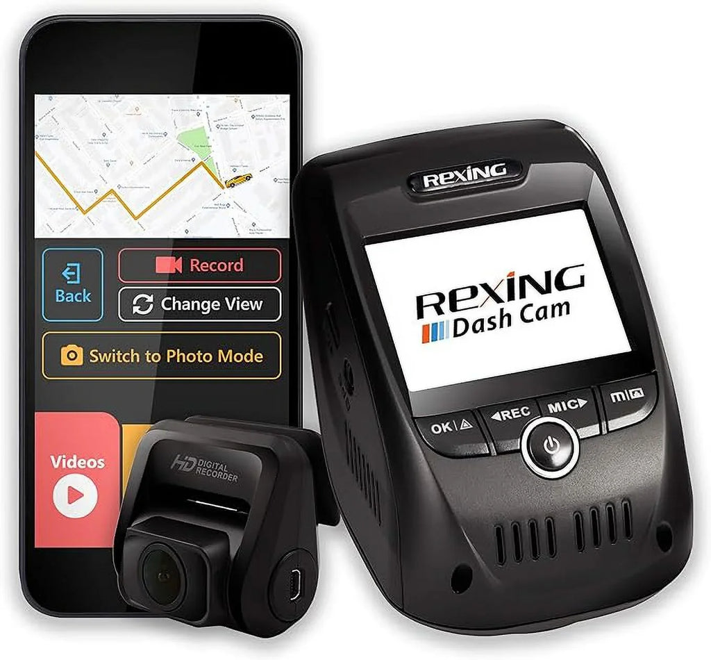 BLACK 1080p Wi-Fi V1P 170° FHD - REXING-V1PPRO Open Cam Wide Rexing Pro Dual Box Angle