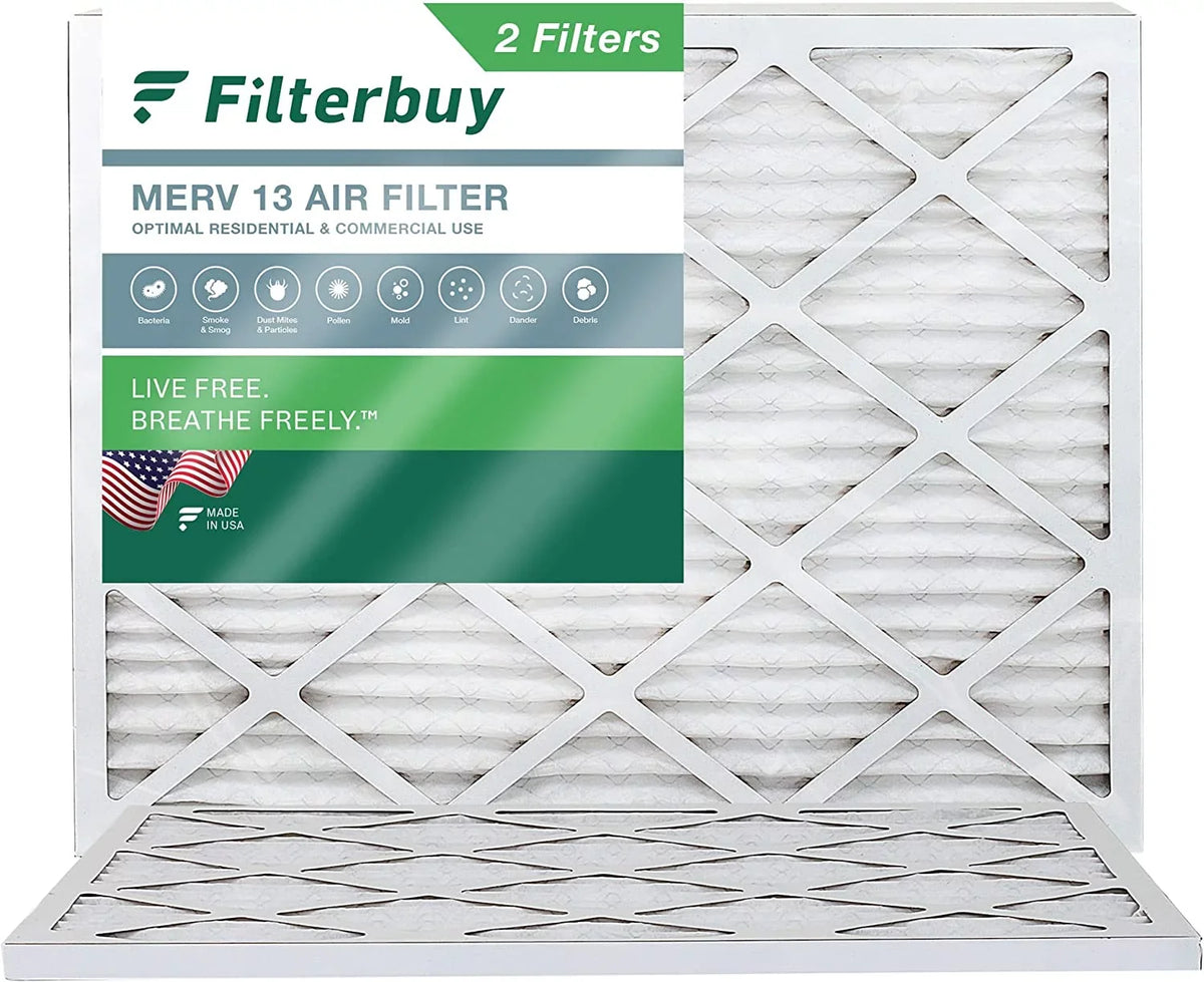 Filterbuy HVAC Air 13 16x21x1 AC Pleated Furnace (2-Pack) Filters MERV