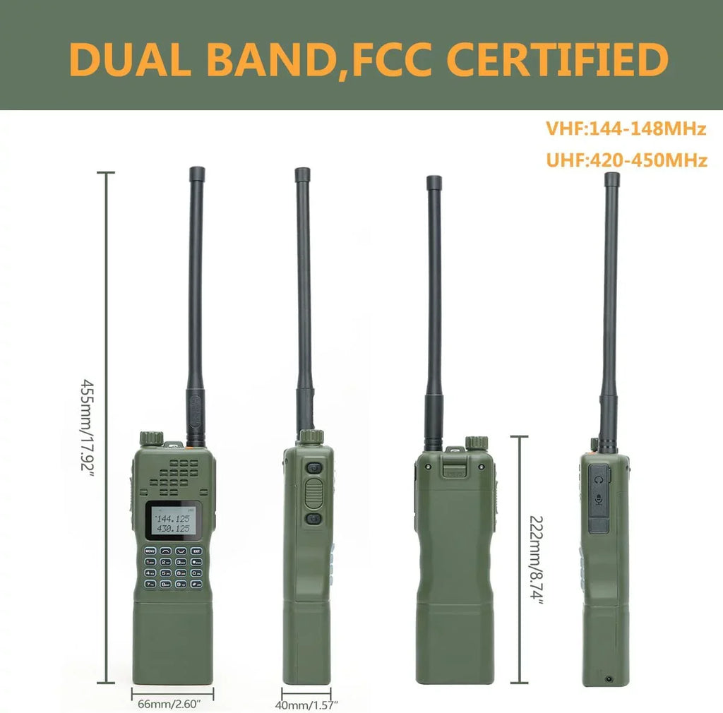 Walkie Bag Antenna,USB Kit and Talkie with Long Rechargeable Two Radio Full mic,18.8 Programming Foldable 10W ABBREE&BaofengAR-152 Charger Range Tactical Way AR-152 Cable Shoulder Cable,AR-152 inch
