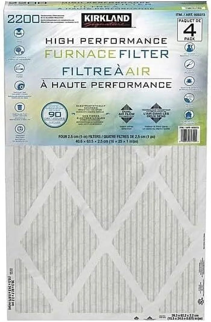 4 - Filter, Airflow Technology Microparticle (16X25x1) PACK 90 Performance 2200 Day Dual - Reduction High - Furnace Allergen Performance