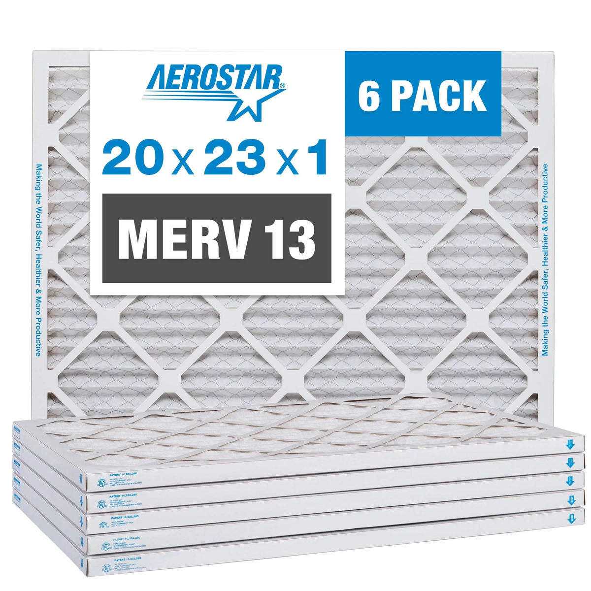 13 Filter, 20x23x1 Pack Air Furnace Pleated Air 6 Aerostar AC Filter, MERV