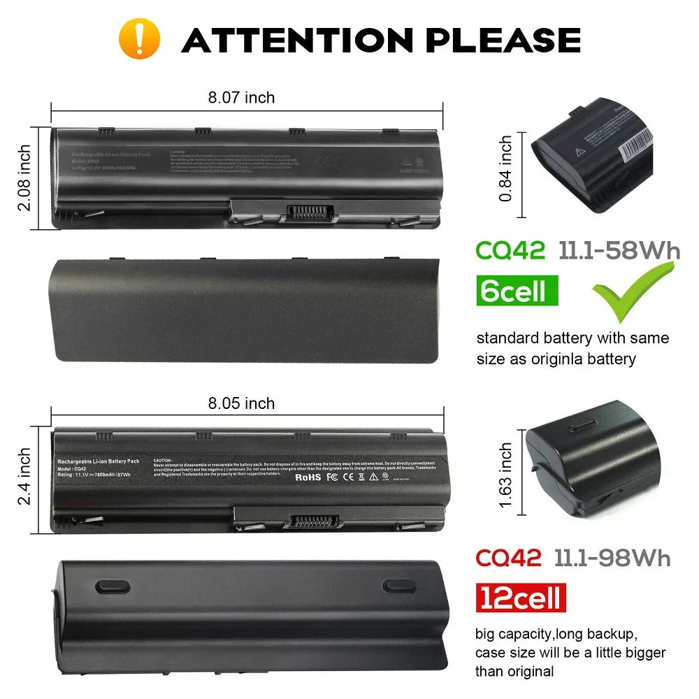 CQ58-A10NR CQ57-489WM Presario CQ62-A00 Compaq CQ62-100 New Laptop Battery for CQ58