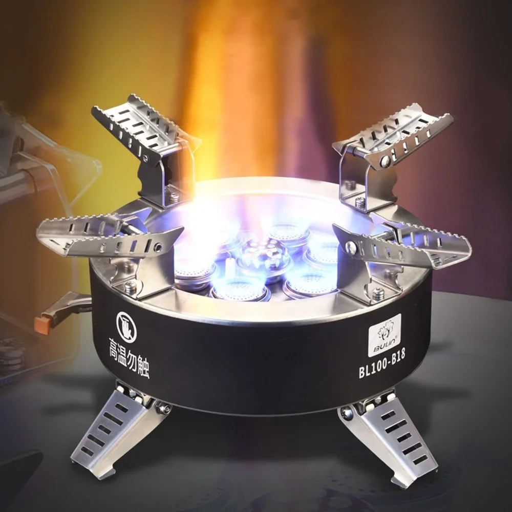 Gas Collapsible 18000W Dcenta Hiking Stove, Traveling Stove, Windproof High Fishing core Camping Backpacking Seven Stove,