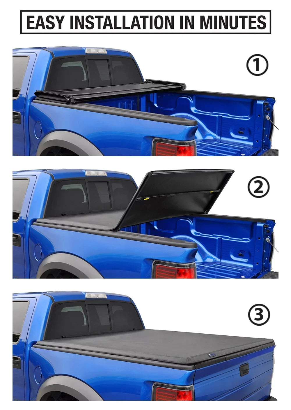 Soft 6' Cover 1994-2010 with T3 Fleetside 1982-2013 Bed Compatible (73") Tonneau Mazda Truck Tyger | Ranger; Tri-fold TG-BC3F1022 B-Series Ford Auto | Bed