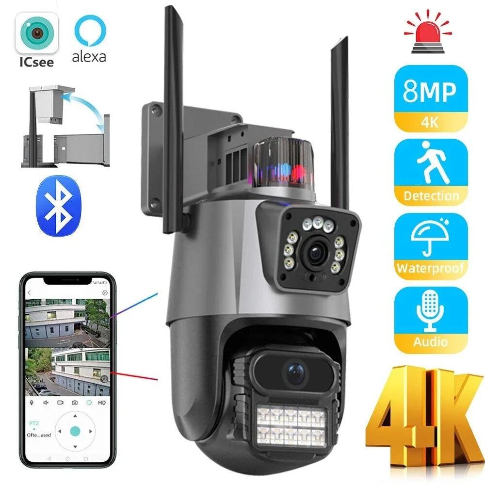Dual Liquidproof Outdoor Enhanced Audio 1080P IP66 TF HD Slot Real-time Camera Two-Way Card Antenna
