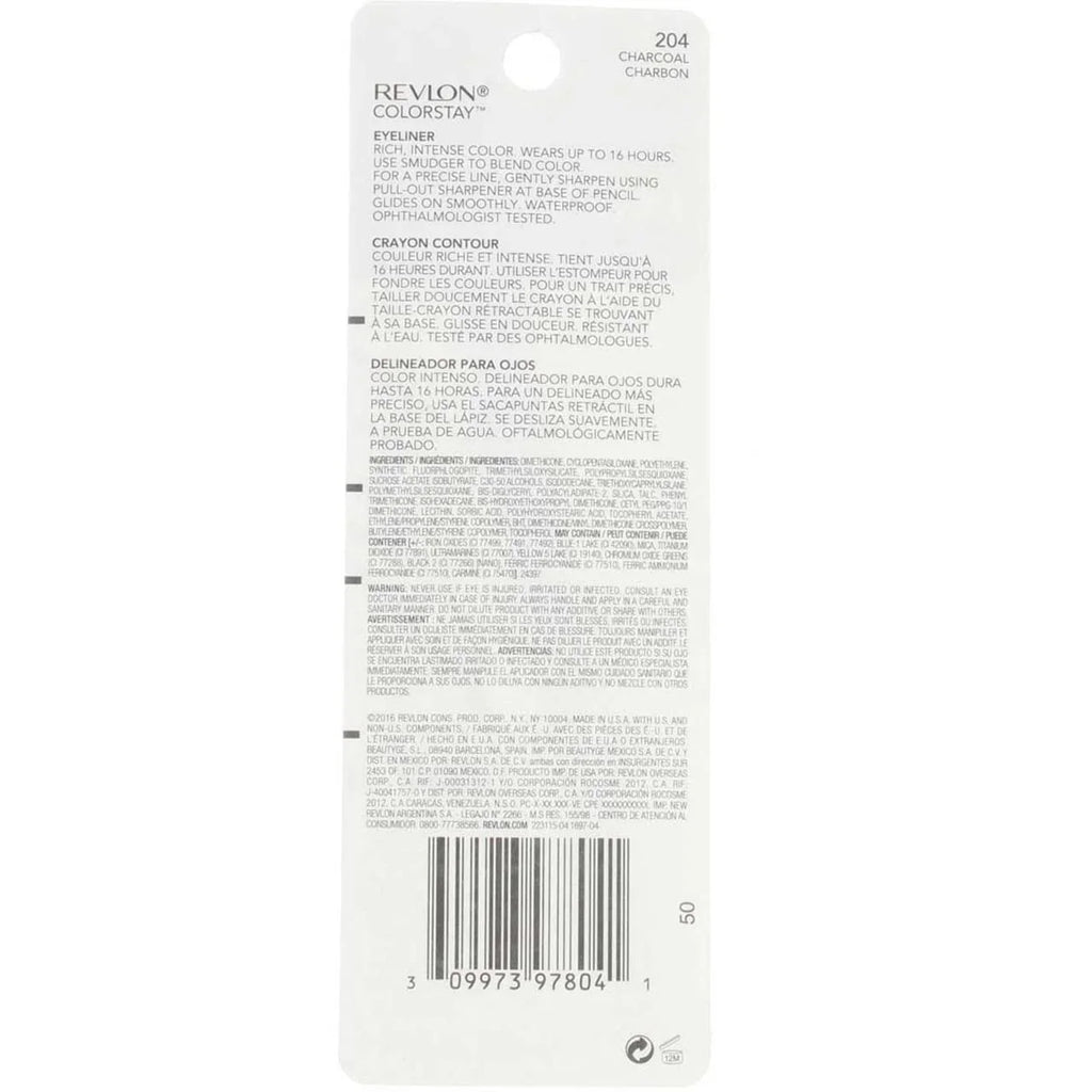 Of 0.01 Charcoal Oz Pencil, (Pack Revlon Colorstay Eyeliner 4) [204],