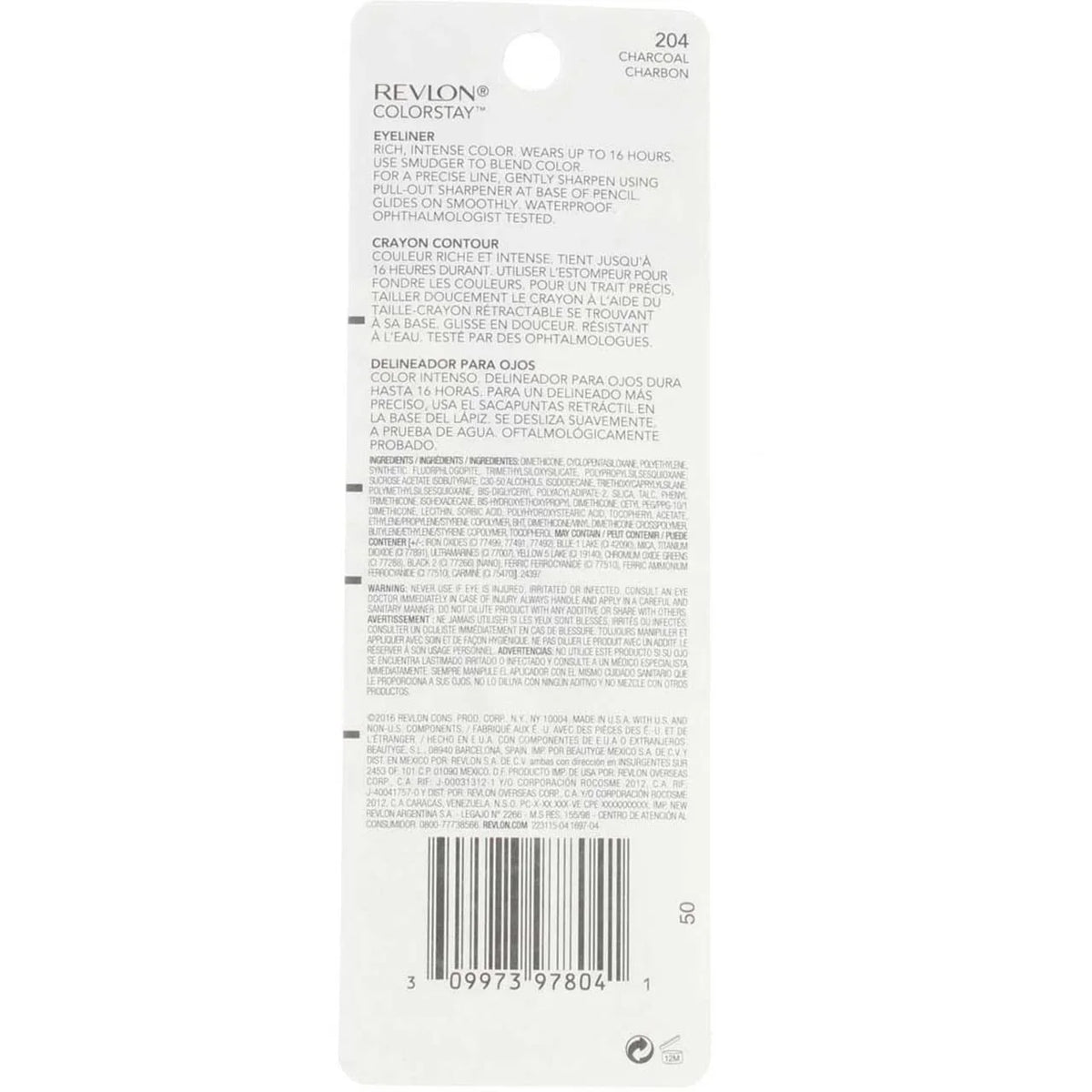 Of 0.01 Charcoal Oz Pencil, (Pack Revlon Colorstay Eyeliner 4) [204],