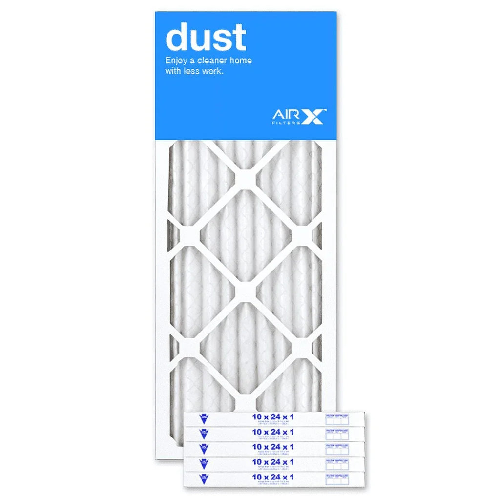 Pleated 8 Filter, Furnace Filter 6-Pack AIRx Air MERV Filters Replacement 10x24x1 AC Dust