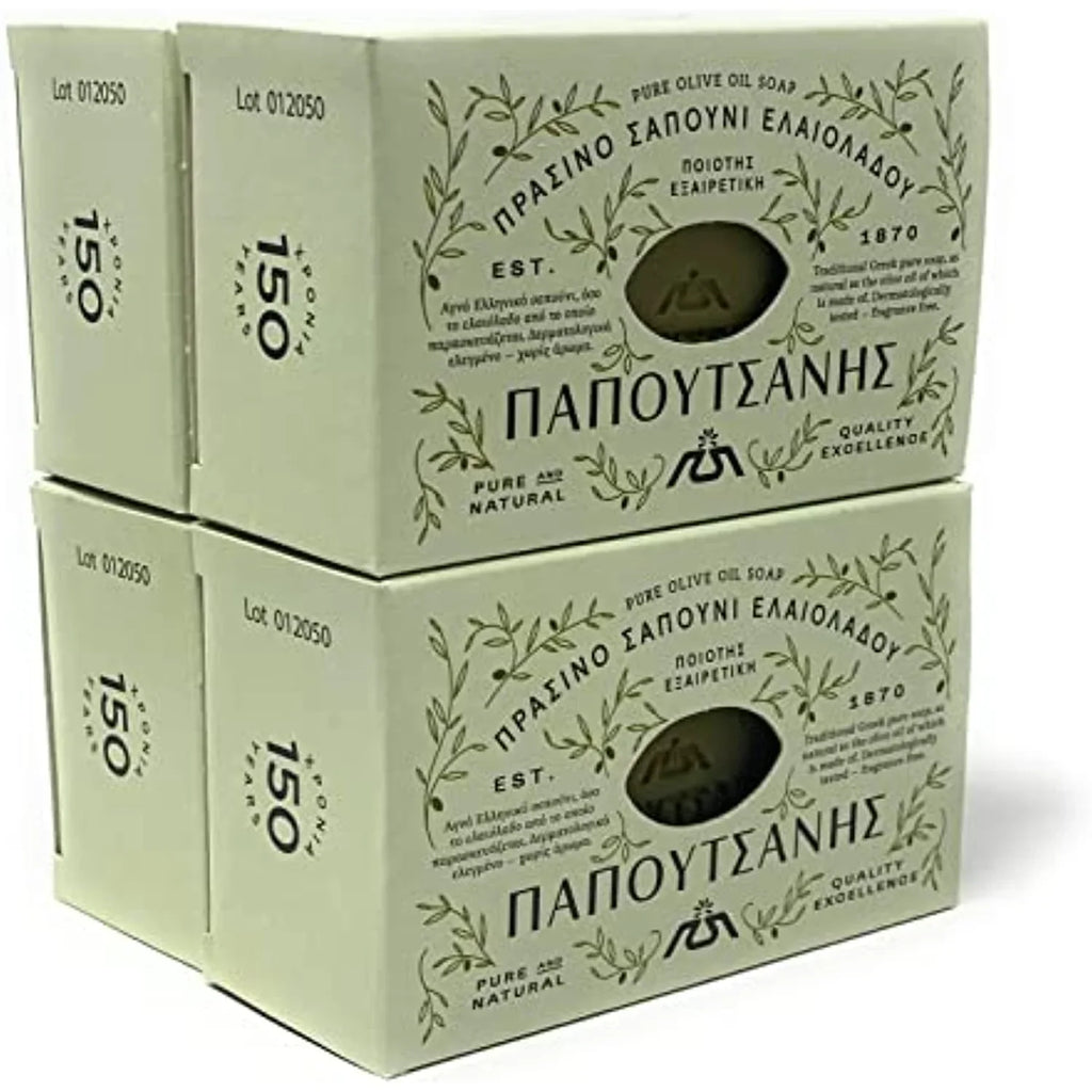4 Of Soap Bars, (250g) Greek Oil Pure 8.8 Of Pack Olive oz, Papoutsanis