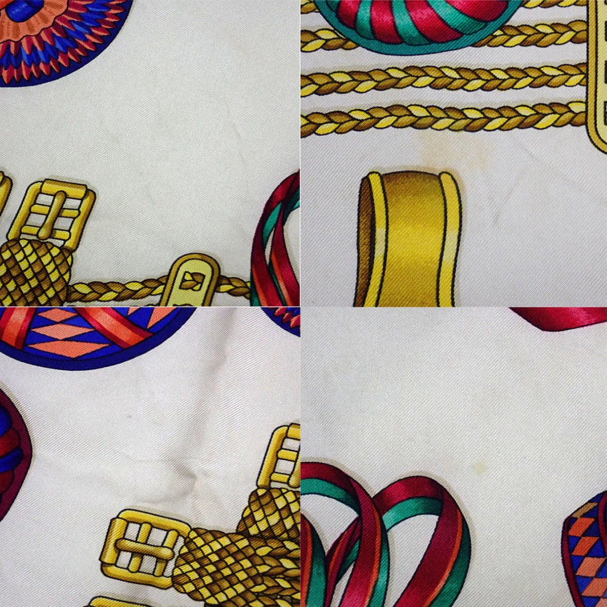 HERMES (Good) Silk LESRUBANSDUCHEVAL Pre-Owned Ribbon Scarf Muffler Horse