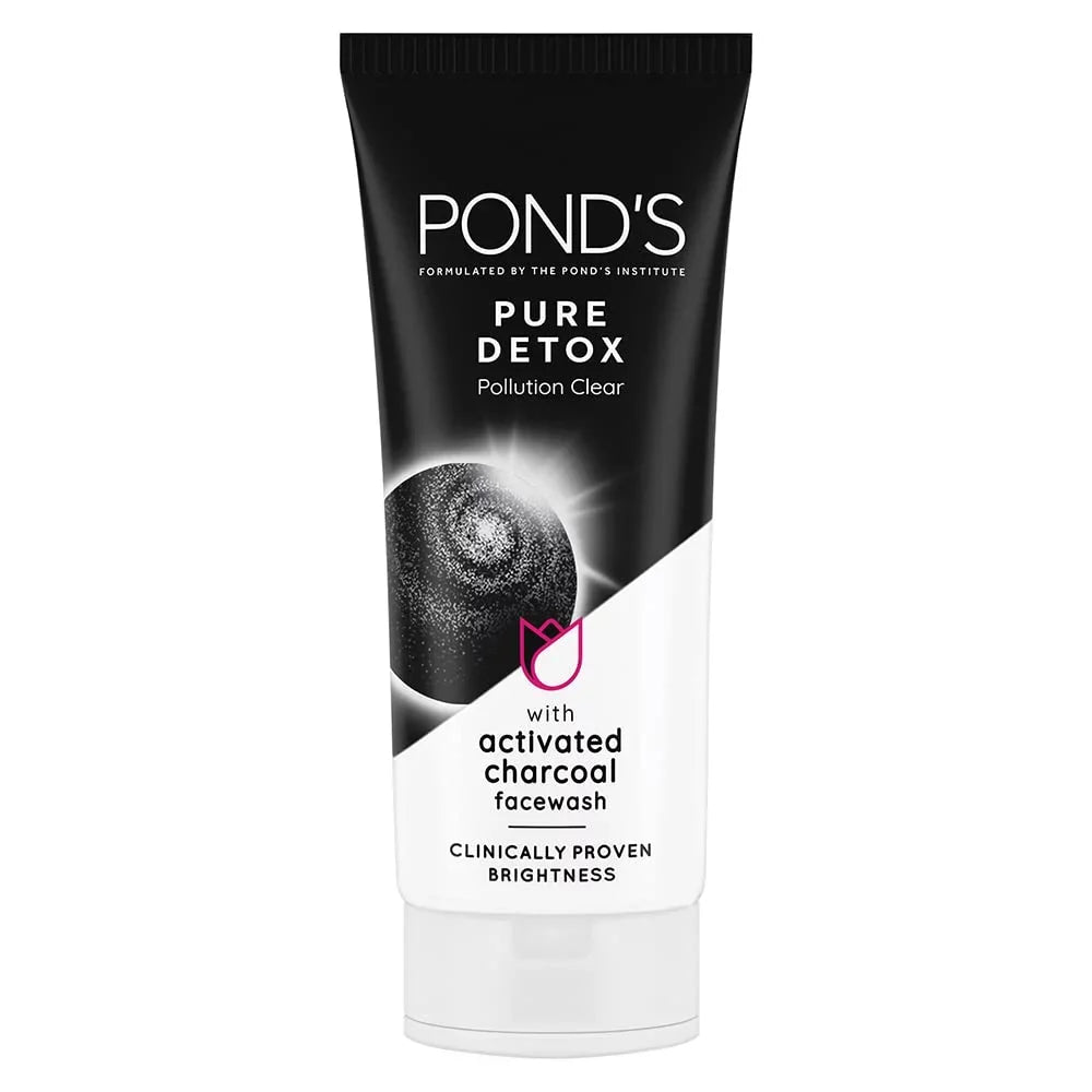 Fresh, Daily Cleans Oily Skin 100 - Glowing Brightening POND'S Activated Pure g, With Skin for Deep & Charcoal Detox Exfoliating Wash Cleanser, Face