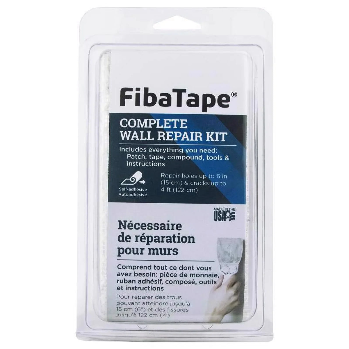 Fibatape X Crack White Saint-Gobain Hole W Fiberglass Repair 0.5 Mesh Adfors L 1 Kit Ft. 6 In. And Pc,