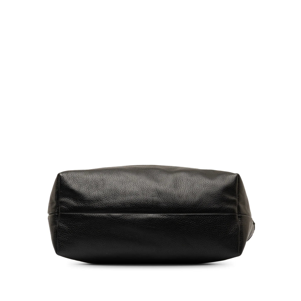 Bag Authenticated Unisex Bamboo Pre-Owned Black Tassel Leather Calf Tote (Good) Tote Gucci