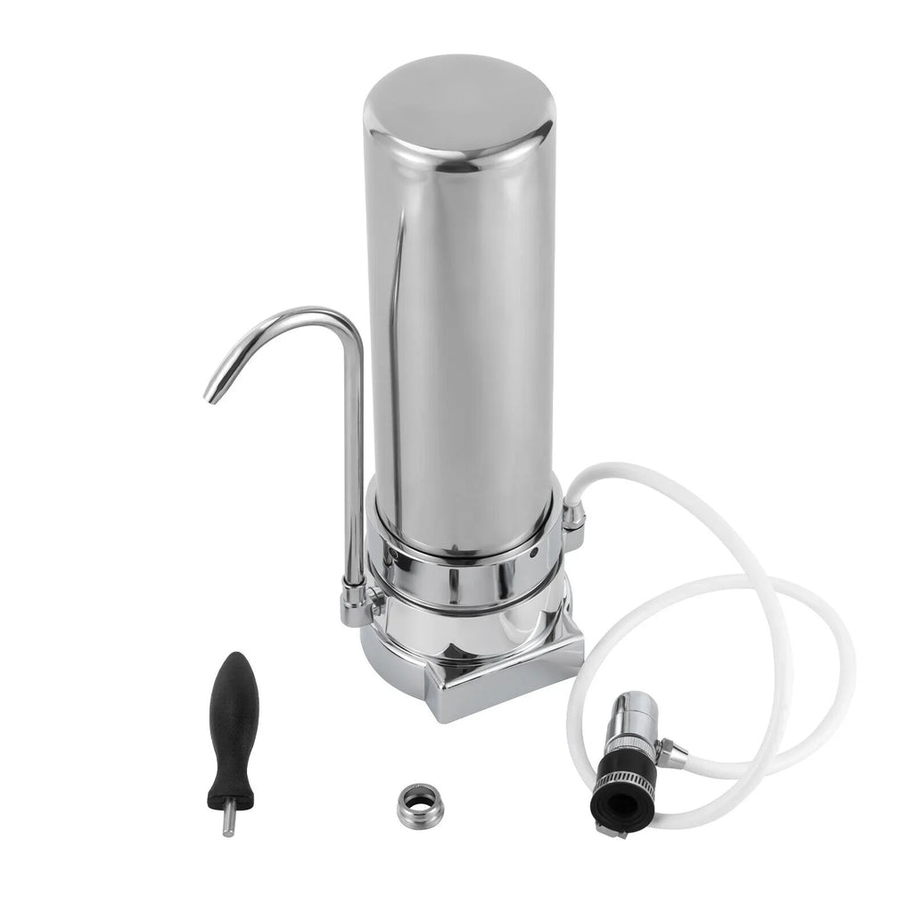 Filtration Filter Sink Countertop Stainless Tap Silver Drinking System Liquid Filter