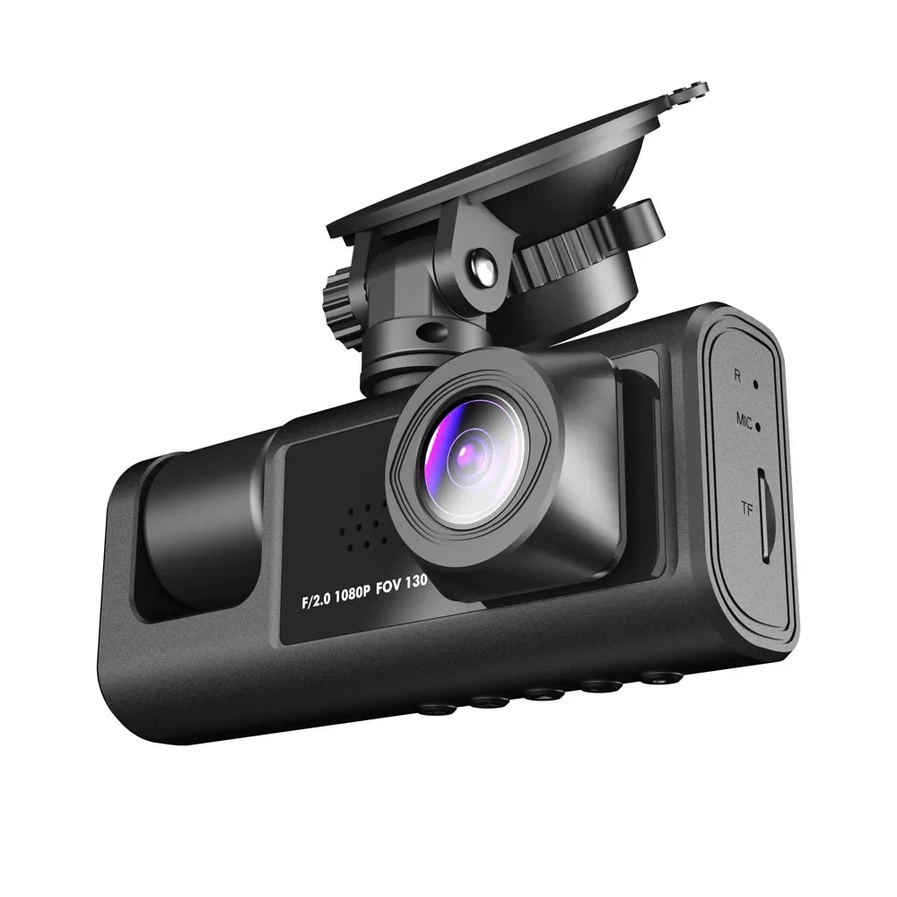 Dashcam One-Key Driving Camera Rear 1080P Screen Night-Vision Support 2 Front Inch Recording DVR Camera & & Recorder Loop Dash Inside Lock
