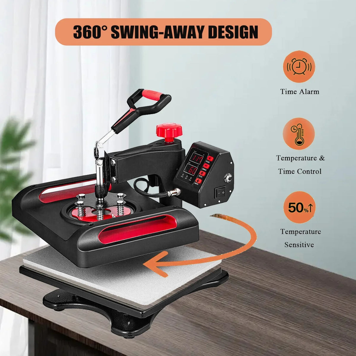Swing Press Sublimation Heat 1, Control T-Shirts, Printing, 8 Machine x LCD 15 Away Transfer Red Transfer 15 Vinyl Bag, Canvas for Printer, Inches in Precise 360 Digital Printer Pillow, Banner