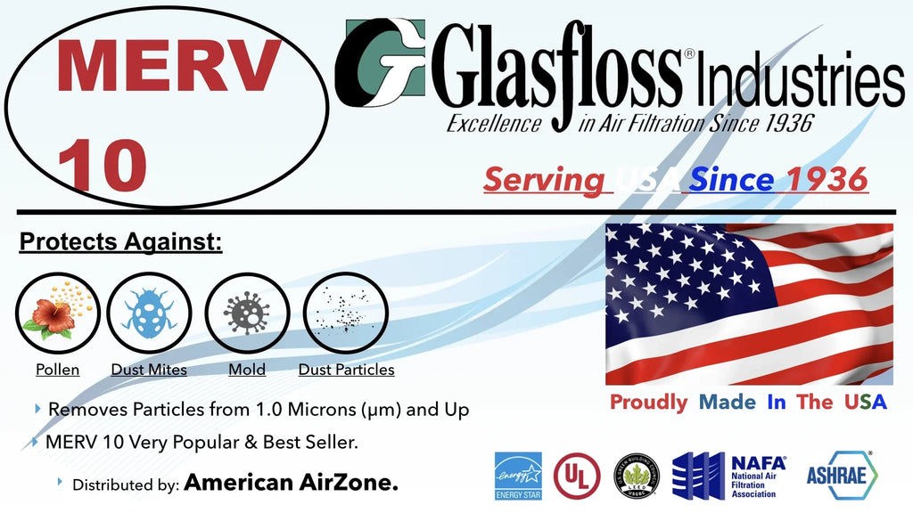 The Office - Glasfloss Furnace HVAC - - (Pack or Filter Pleated 10 2" Air In - - Made - Air Filter AC USA. 4) 20x20x2 or Air Home MERV Filter of