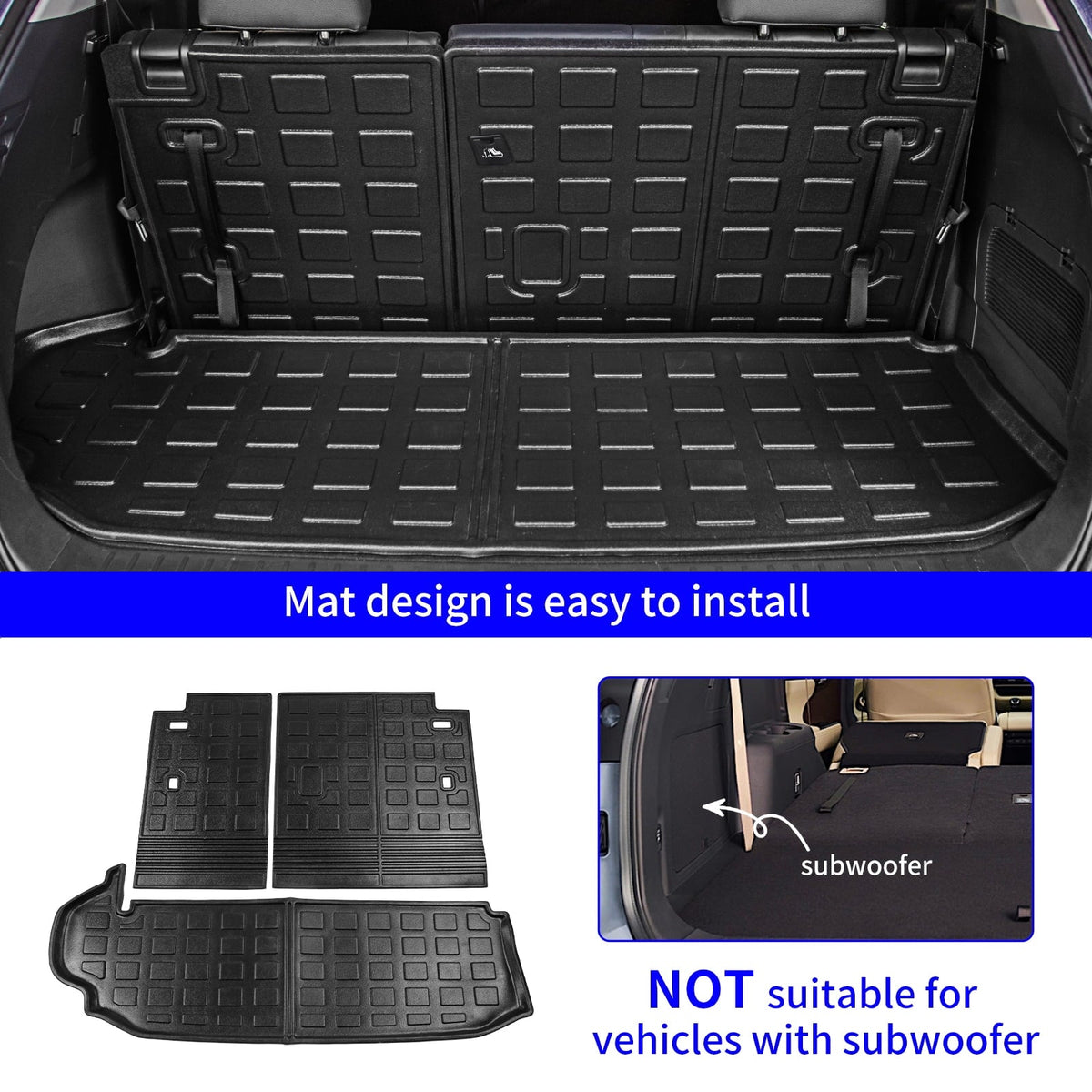 Mat Floor Seats Cargo Highlander Trunk Highlander Toyota 7 2020-2024 Accessories Fit 2023 Mats r