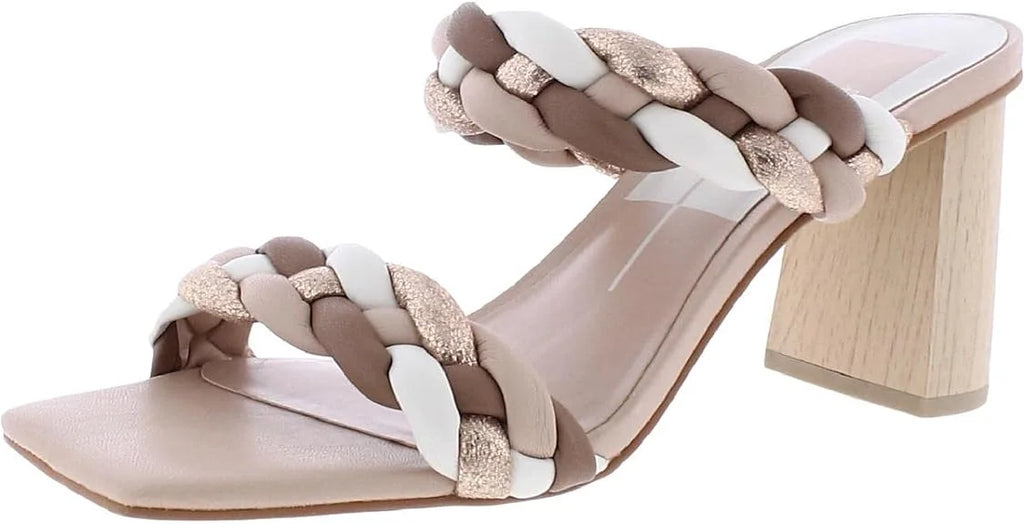 Dolce Stella Paily (Natural Stella, Multi On Multi Vita Heeled Sandals Straps 12) Slip Natural Braided