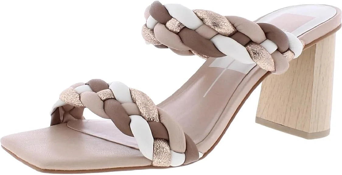 Dolce Stella Paily (Natural Stella, Multi On Multi Vita Heeled Sandals Straps 12) Slip Natural Braided