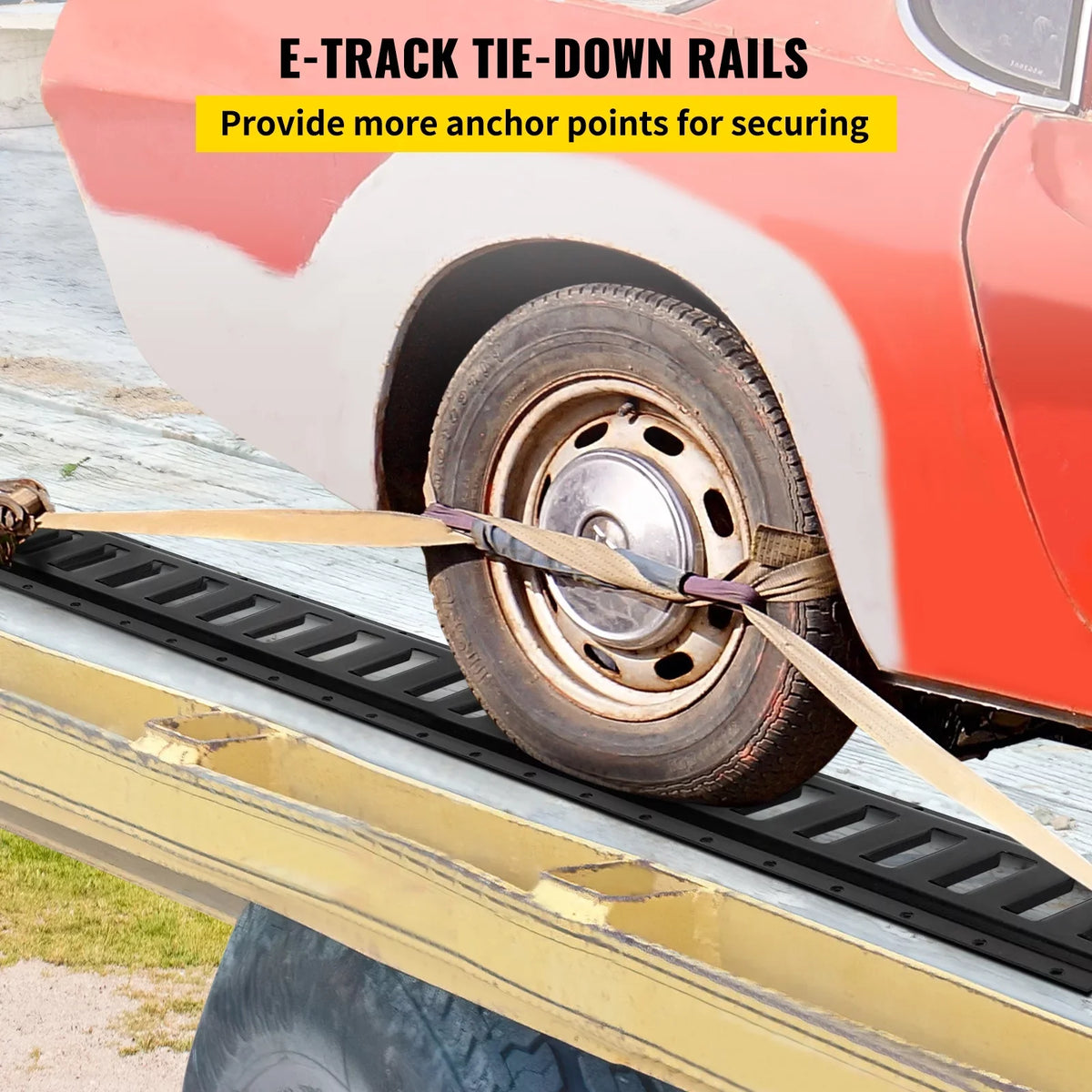 E Down BENTISM 5-Feet Rails 4PCs Trailer Enclosed E Track Tie Cargo Track Rails