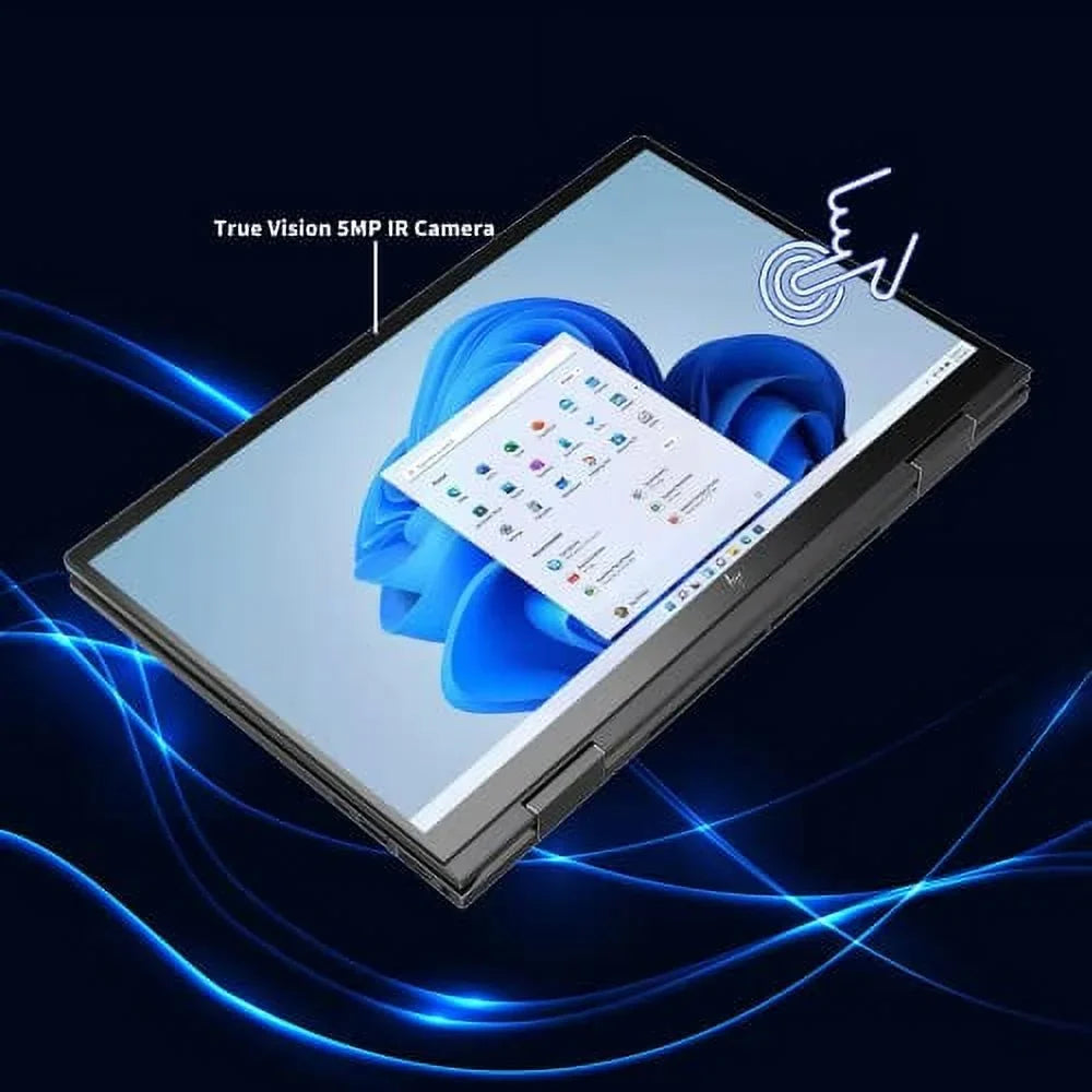 15.6" True x360 RAM, Touchscreen USB Vision Black, Backlit SSD, Camera, Laptop, IR AMD AMD 2022 Ryzen PCIe Radeon 7 11, HP Win 2-in-1 Graphics, 2TB 64GB Keyboard, Envy 5825U, 5MP 32GB Card