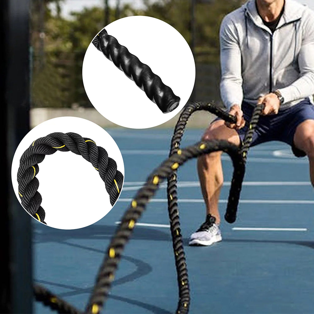 Total Strength Heavy Battle Length, 49.2ft Skipping Workouts Power Improve Rope Rope Workout Muscle Building Mens/ NK Ropes Body for Jump
