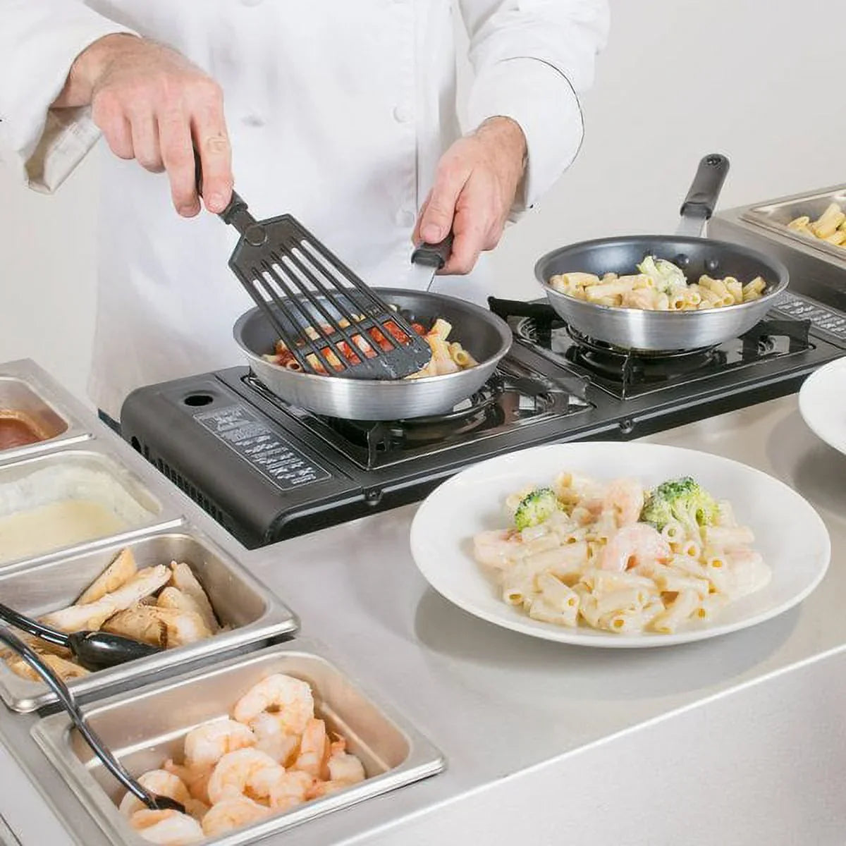 Burners Butane with / Stove Countertop Brass Portable Performance High Range 2-Burner