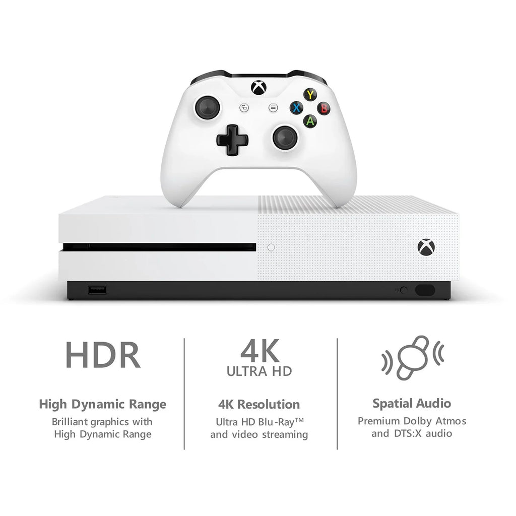 Gaming With Bundle One Xbox Gaming Console BOLT White S + Earbuds Microphone 500GB Pre-Owned Microsoft AXTION