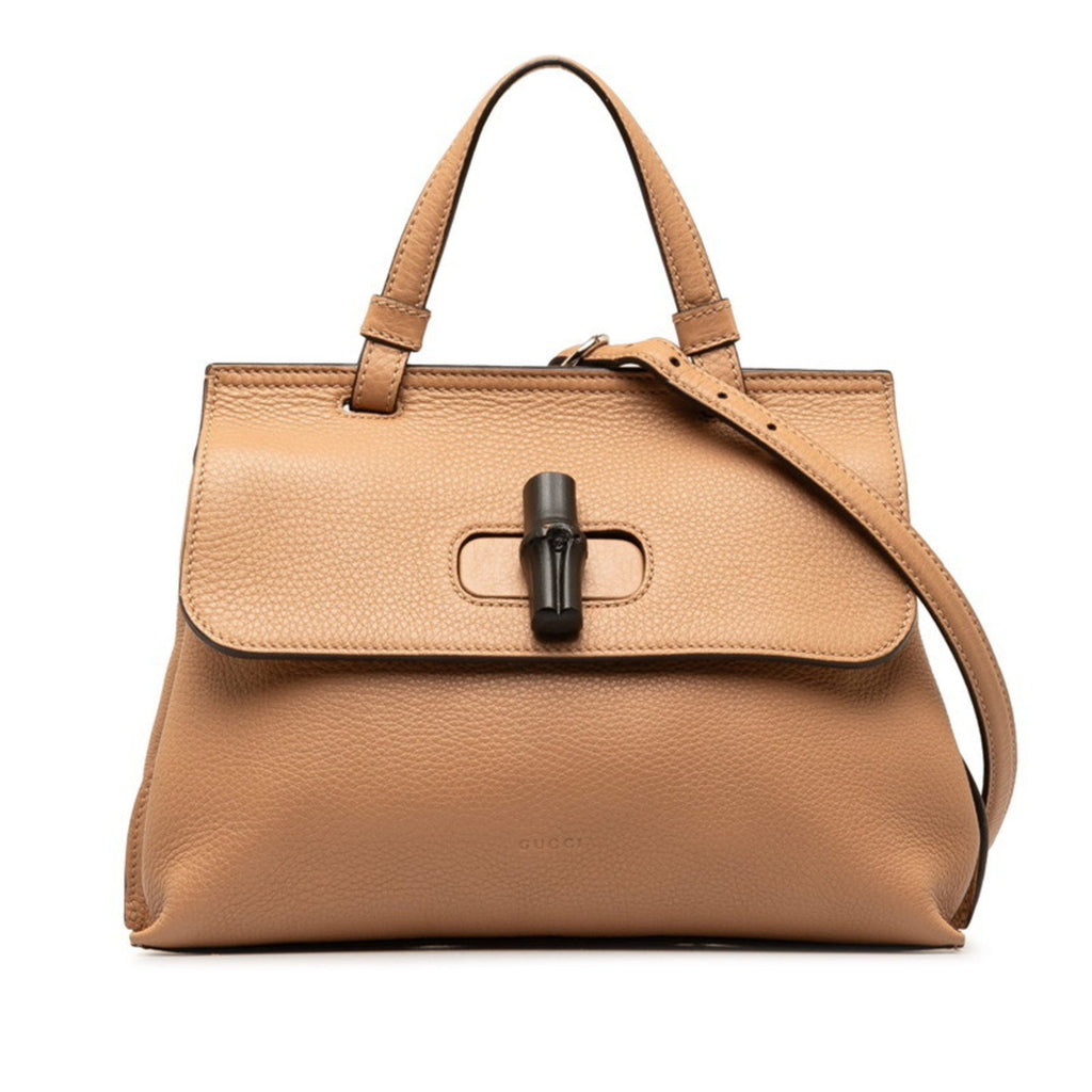 Women's Daily Bamboo Leather Bag (Good) Pre-Owned Shoulder Gucci Pink GUCCI Handbag 370831