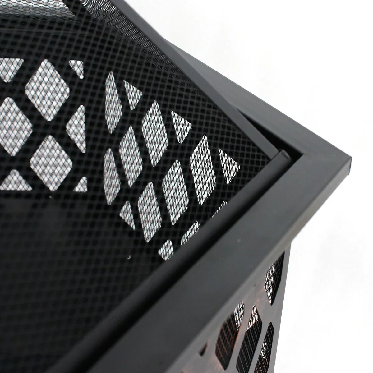 Portable Black Pit - Bonfire Wood Lid, ZenSports Backyard, Hex-Shaped Outdoor 24’’ Pire W/Mesh Burning