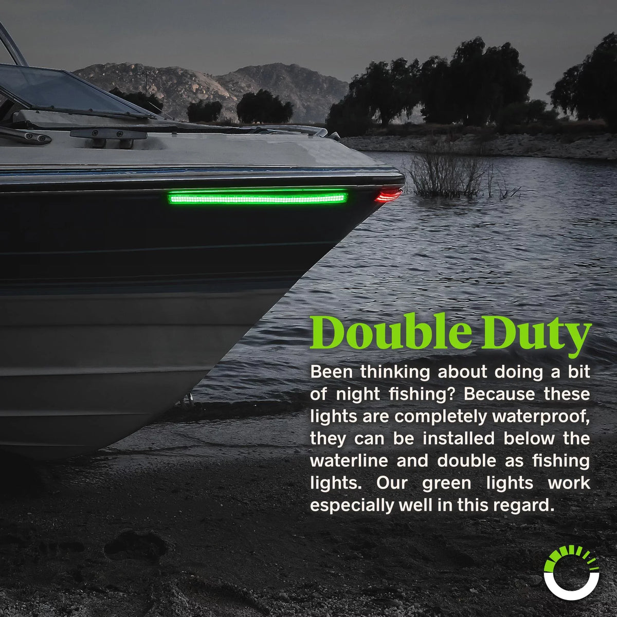 Green  Navigation Kit for Light Kayak Strip LED 2-Row Boat Pontoon 132 Red