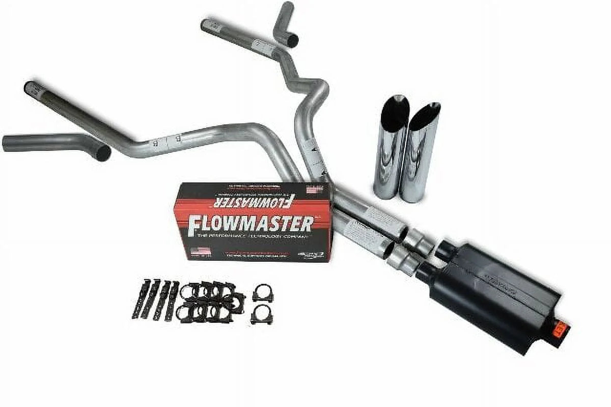 F150 15-18 Exhaust Ford Super Exit Dual Flowmaster Corner Kits Slash 3" Tip 40