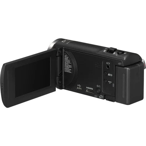 50x Optical Zoom Full Black with - Stabilized Panasonic HC-V180K Camcorder HD