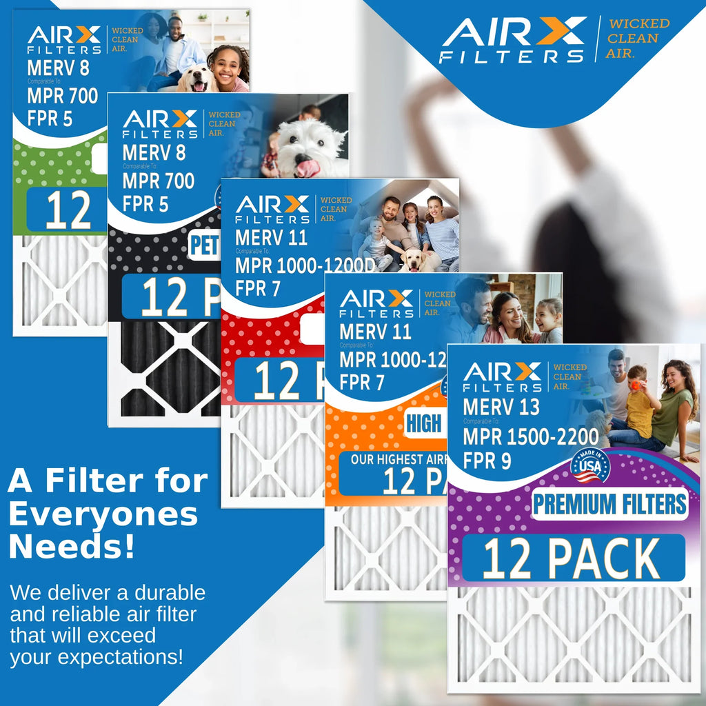 by USA of 1200, Rating, MERV CLEAN AIRX Filters WICKED MPR 11 Comparable 1000, 16x16x1 Air 12 in AIR. Efficiency Made FILTERS Filter MPR 7, Pack FPR Furnace Furnace Filters of Pack High to 12