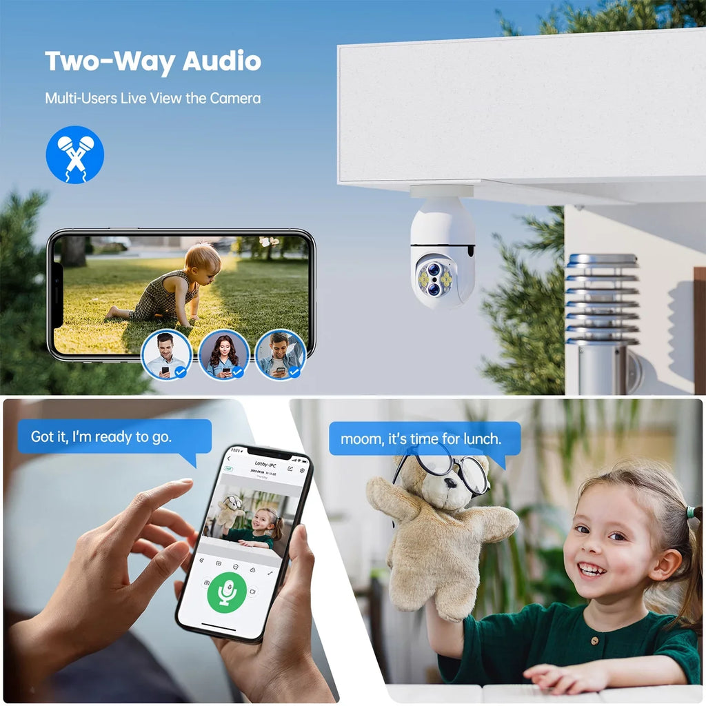 SC11 Bulb Dual Light 10X Dome Connector PTZ Lens Toguard Security Outdoor E27 Pack Surveillance Zoom Wireless 3 Hybrid Camera Camera