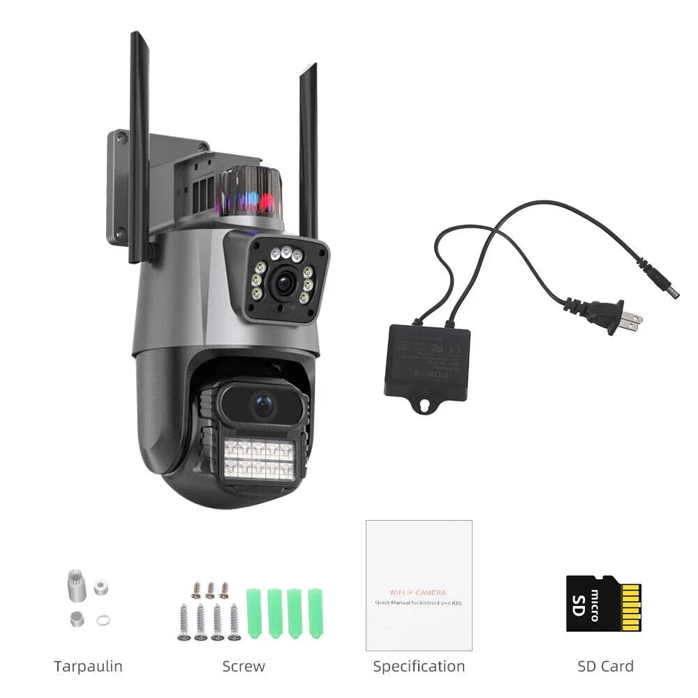 Dual Liquidproof Outdoor Enhanced Audio 1080P IP66 TF HD Slot Real-time Camera Two-Way Card Antenna