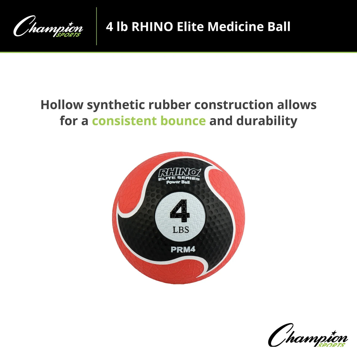 Champion Sports 4lb Elite Medicine Ball Rhino®