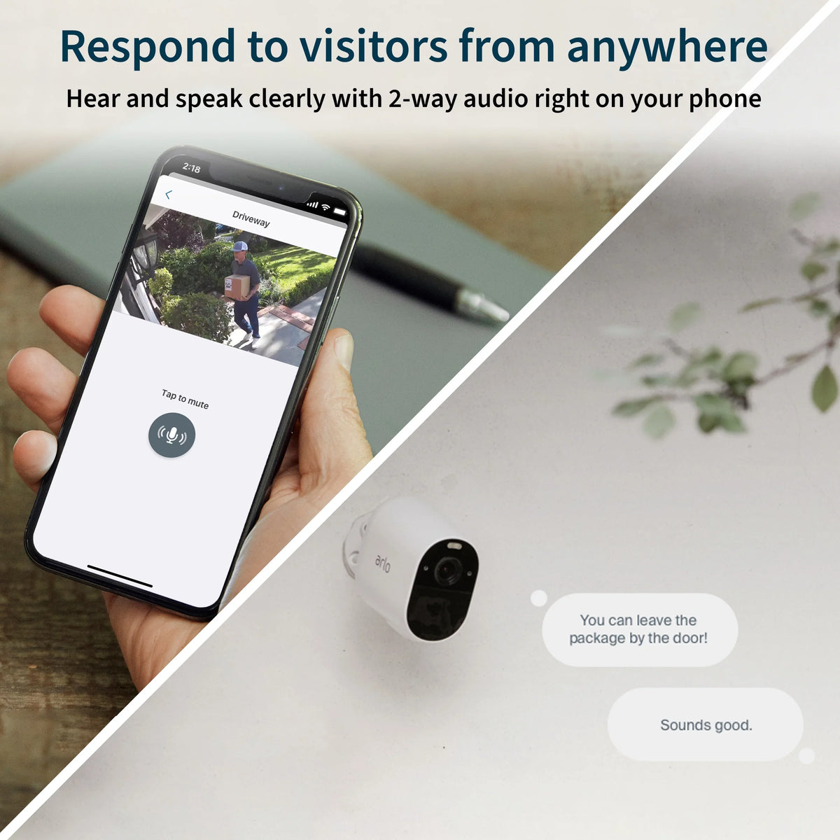 Essential 1PK Spotlight - Color Audio - Night Wireless, Vision, Way Arlo Camera 2 1080p,