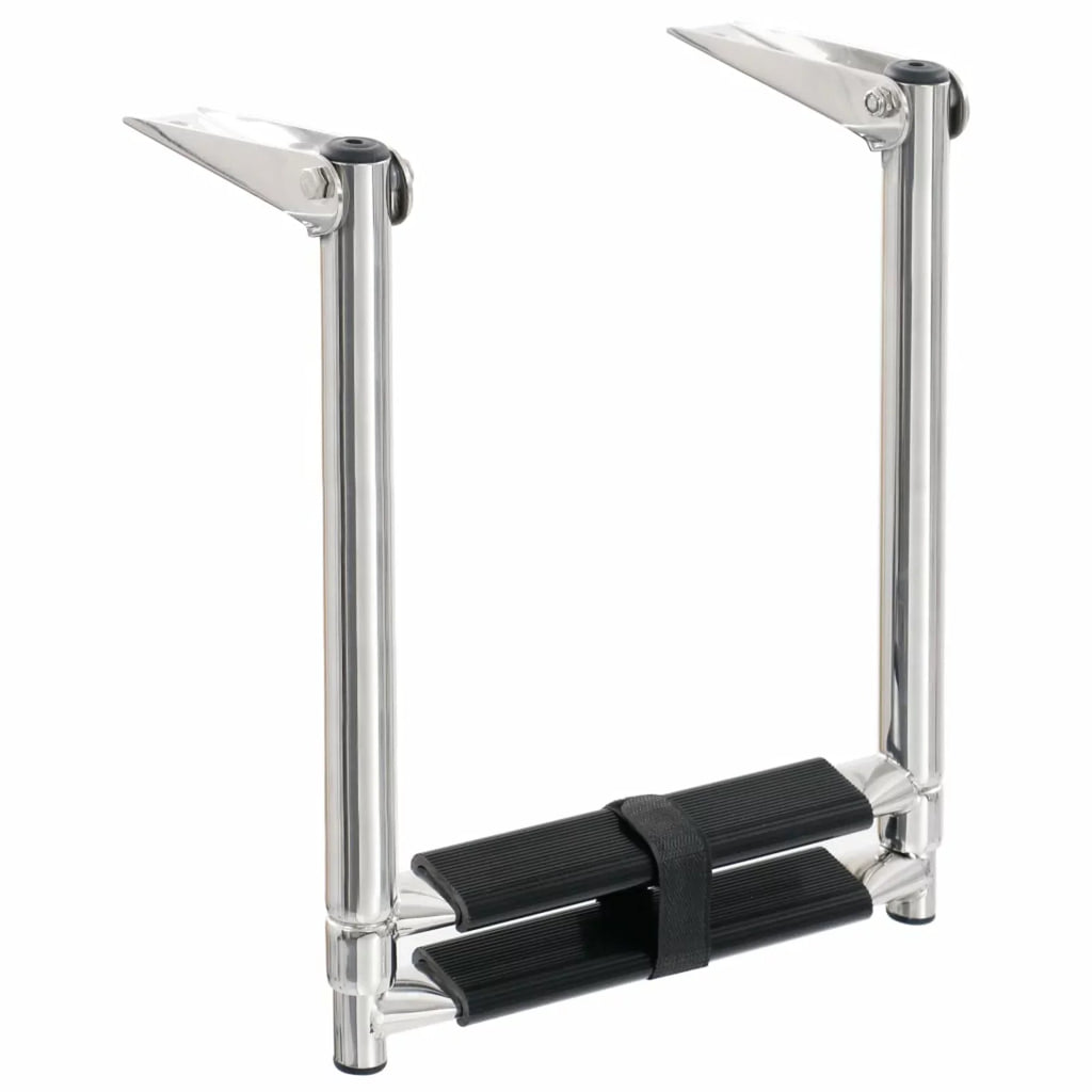 Stainless 2-step Boarding Carevas Folding Steel Ladder